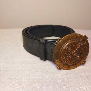 Black Belt with Brass Buckle